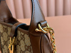Gucci Jacket Bag Brown mix Ebony Rhinestones Leather Canvas 248592