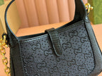 Gucci Jacket Bag Black Lizard Rhinestones 248590