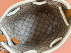 Gucci Bucket Bag Brown White Leather Canvas