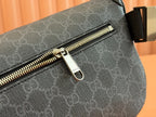 Gucci Interlocking G belt bag Black Leather Canvas 248163