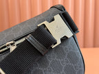 Gucci Interlocking G belt bag Black Leather Canvas 248163