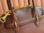 Briarwood Aventure Nappa Leather Top-handle Bag 28cm Chocolate 231055
