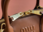Briarwood Aventure Nappa Leather Top-handle Bag 28cm Brown 231057