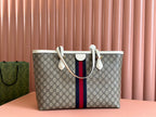 Gucci Ophidia 38cm Bag Ebony White Leather Canvas 244457