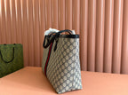 Gucci Ophidia 38cm Bag Ebony Black Leather Canvas 244456