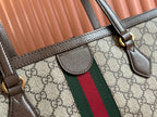 Gucci Ophidia 38cm Bag Beige Brown Leather Canvas 244455