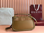 GG Blondie Large Handbag 32cm Brown Suede Calfskin