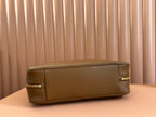 BEAU TOP HANDLE BAG 34 IN TAWNY BROWN SMOOTH CALFSKIN