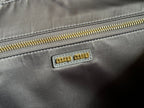 BEAU TOP HANDLE BAG 34 IN DARK GREY SMOOTH CALFSKIN