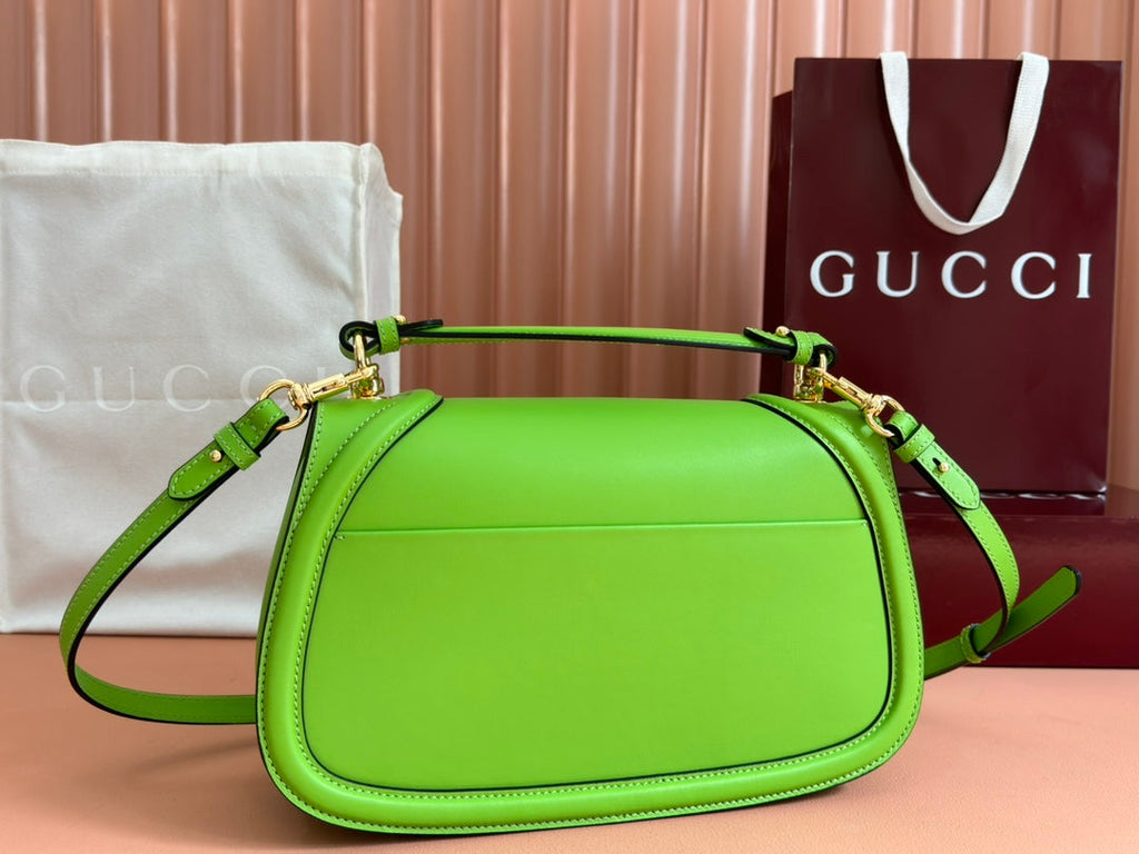 GG Blondie Large Handbag 32cm Green Calfskin