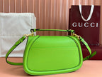 GG Blondie Large Handbag 32cm Green Calfskin