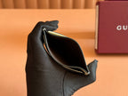 Gucci Ophidia Card Holder Wallet Beige Ebony Canvas Leather 239964