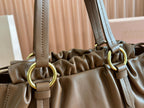 JOIE HAND BAG 32 IN BRUNETTE BROWN SHINY LAMBSKIN