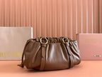 JOIE HAND BAG 32 IN BRUNETTE BROWN SHINY LAMBSKIN