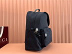 Gucci Backpack Black Canvas Leather 248447