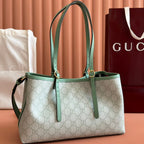 Gucci Ophidia 31cm Bag Green Canvas 244368