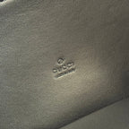 Gucci Body Double Lock Handbag Black Velvet Embossed Leather 248133