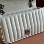 Gucci GG Marmont 26 Bag with Silver Hardware White Calfskin 248240