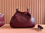 Gucci Body Double Lock Handbag Rosso Ancora Red Embossed Leather 248136