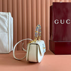 Gucci Bamboo Diva Bag White Leather 251029