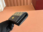 Gucci Marmont Wallet Ebony Blue Black Canvas Leather 250958