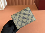 Gucci Marmont Wallet Ebony Blue Black Canvas Leather 250958