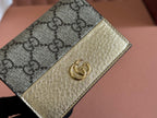 Gucci Marmont Wallet Ebony mix Gold Canvas Leather 250961