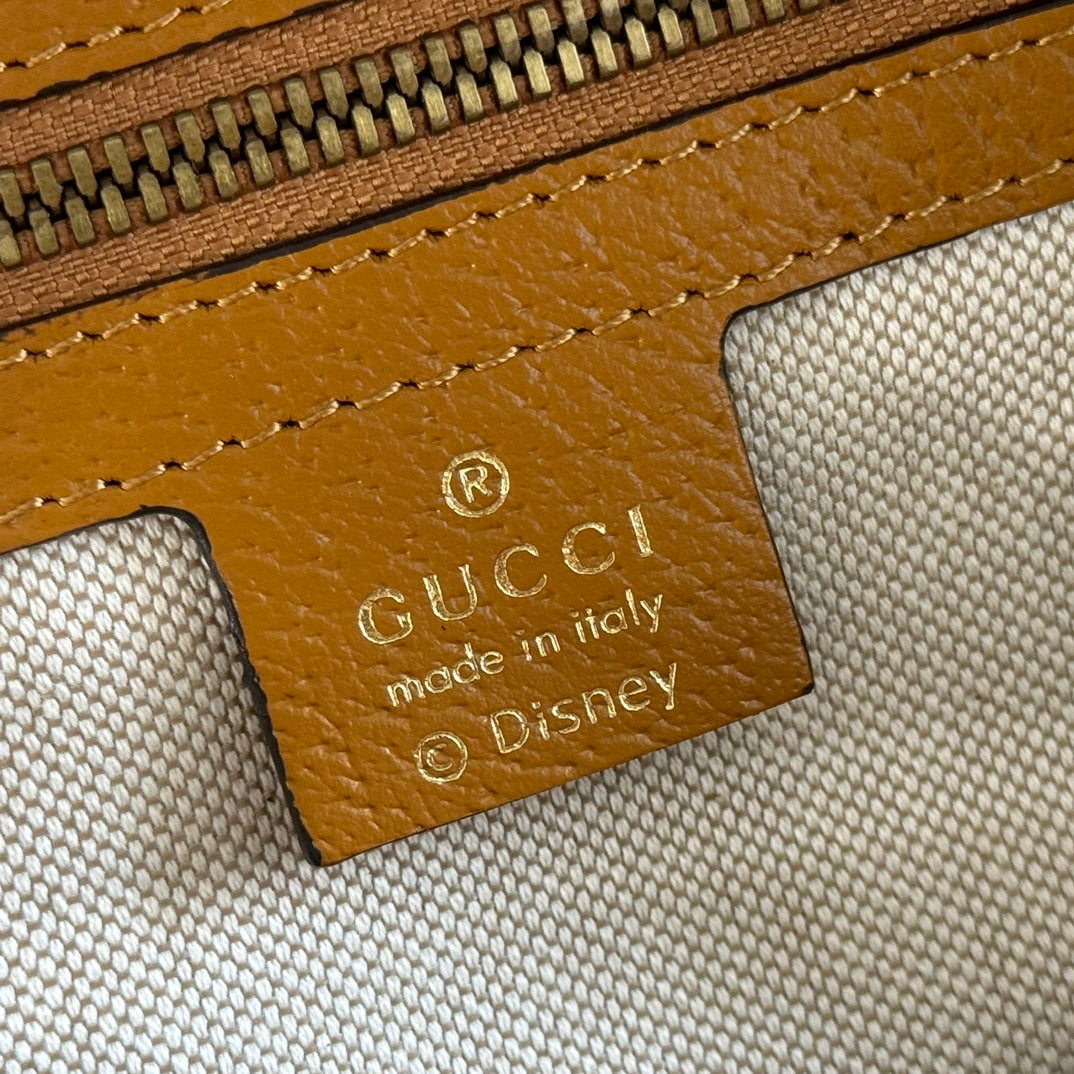 Gucci Mickey Backpack Brown Canvas Leather 255347