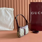 GG Ophidia Mini Shoulder Bag Red Beige Brown Leather Canvas