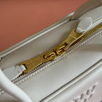 Miu Beau Medium Top-Handle Bag 29cm White Smooth Cowhide