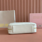 Miu Beau Medium Top-Handle Bag 29cm White Smooth Cowhide