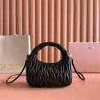 Wander Matelassé Hobo Bag 20cm Black Nappa Leather