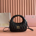 Wander Matelassé Hobo Bag 20cm Black Nappa Leather