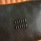 Miu Pouch 25.5cm Black Nappa leather