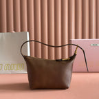 Miu Pouch 25.5cm Brown Nappa leather
