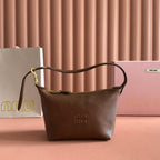 Miu Pouch 25.5cm Brown Nappa leather