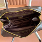 Miu Beau Medium Top-Handle Bag 29cm Dark Brown Smooth Cowhide