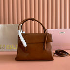 Miu Solitaire Bag 28 Brown Calfskin