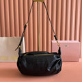Miu 25ss Large Shoulderbag 40 Black Embossed Lambskin