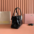 Miu Solitaire Bag 28 Black Calfskin
