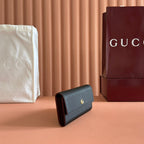 GG Bi-Color Marmont Continental Wallet Black Leather