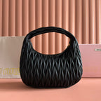Miu Wander Matelassé Shoulder Bag 29cm Black Lambskin