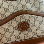 GG 2025 Interlocking G Large 25cm Bag Ebony Brown Canvas Leather 273677