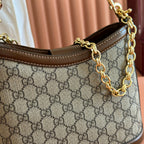 GG 2025 Interlocking G Large 25cm Bag Ebony Brown Canvas Leather 273677