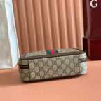 GG Ophidia Small Crossbody Bag Beige & Dark Brown GG Monogram Fabric 272074