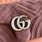 GG Marmont Shoulder Bag Dark Brown Suede 272099