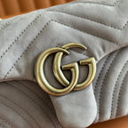 GG Marmont Medium Shoulder Bag Dusty Blue Suede 272094