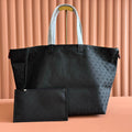 GG Edge Large Tote Bag Black Matte Rubber Fabric 271781