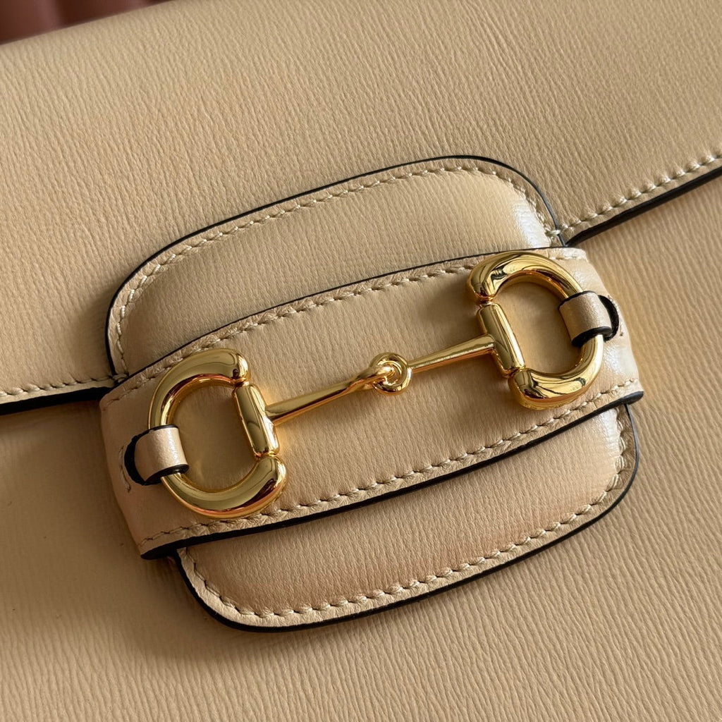 GG 2025 Horsebit Bag 25cm Beige Calfskin 273711