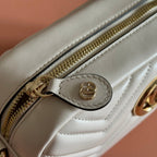 GG 2025 Mamont Bag 24cm White Gold Lambskin 273723